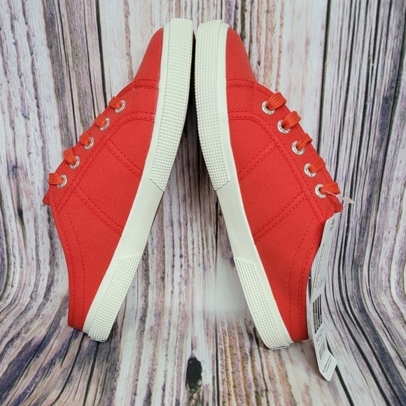 Superga Women's Size 6.5  Canvas Lace Up Backless Platform Sneakers Red New - Picture 7 of 12